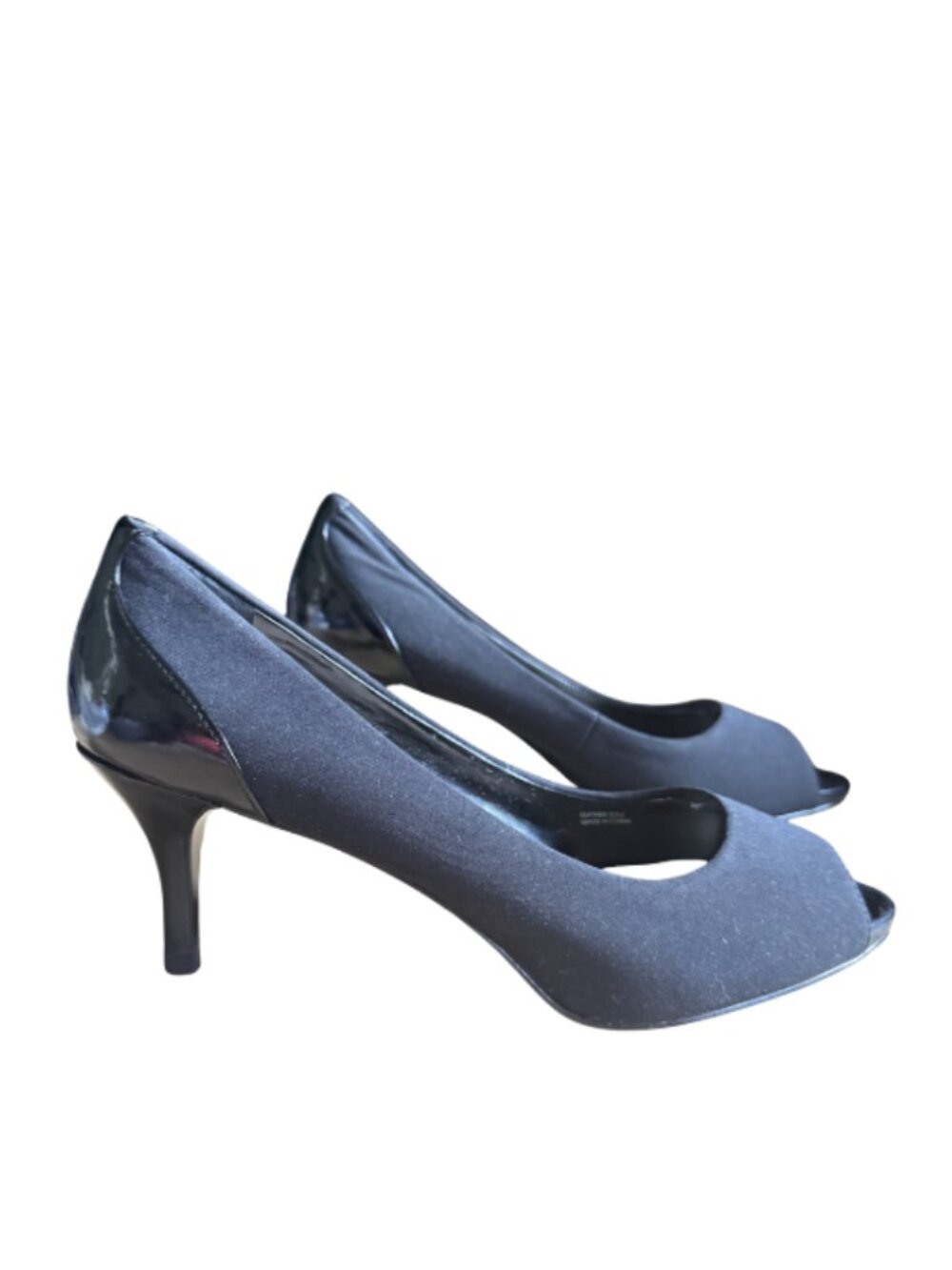 Ellen Tracy Vinny Black Peep Toe Workwear Pumps 310694